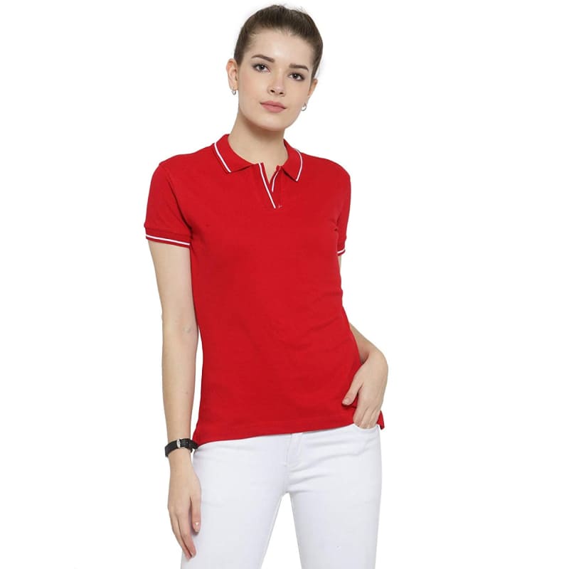 Red With White Tipping Premium Polo